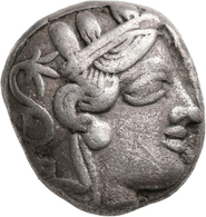 Attika: AR-Tetradrachme, Ca. 479-404 V. Chr., Athen, 16,93 G. Athenakopf Nach Rechts/Eule. Kleiner E - Griechische Münzen