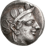 Attika: AR-Tetradrachme, Ca. 479-404 V. Chr., Athen, 17,08 G. Athenakopf Nach Rechts/Eule. Prüfhieb, - Griechische Münzen