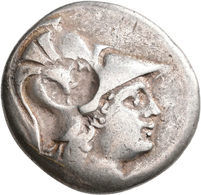 Pamphylien: SIDE: Tetradrachme, 2.-1. Jhd. V. Chr.; 16,35 G, Mit Gegenstempel Auf Avers. Athenakopf - Griechische Münzen