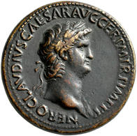 Nero (54 - 68): Paduaner, Æ-Sesterz, Lugdunum; 24,04 G, Nach Dem Vorbild Der Prägungen Von Giovanni - The Julio-Claudians (27 BC Tot 69 AD)