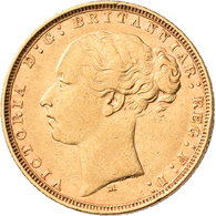 Australien - Anlagegold: Victoria 1837-1901: Sovereign 1879 M, Melbourne, Young Head. KM# 7, Friedbe - Otros & Sin Clasificación