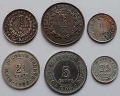 Borneo: British North Borneo: Set Von 6 Münzen: ½ Cent 1885, 1 Cent 1882, 1 Cent 1921, 2½ Cent 1903, - Afghanistan