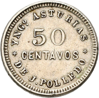Kuba: 50 Centavos Token 1876. Yngo Asturias De J. Polledo. 4,65 G, Ku-Ni Legierung. Rulau-Mat 51. Kr - Cuba