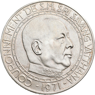 Laos: Kursmünzensatz/Mint Set 1971 (KM MS1); 10.000, 5.000, 2.500, 1.000 Kip (KM 7,8,10,12); Silber - Other & Unclassified