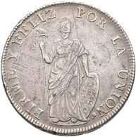 Peru: 8 Reales 1833 B, Cuzco, KM# 142.4, 26,77 G, Kratzer, Sehr Schön. - Perú