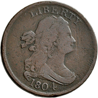 Vereinigte Staaten Von Amerika: 1804 C6 Half Cent Die Breaks Manley Die State XI. Medium Chocolate, - Other & Unclassified