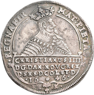 Dänemark: Christian IV. 1588-1648: Speciedaler 1646 HK. Davenport 3536, Hede 55 D, 28,70 G, Hübsche - Denmark