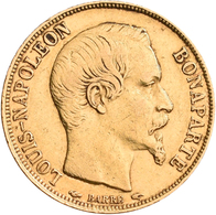 Frankreich - Anlagegold: 2. Republik 1848-1852: Louis-Napoleon Bonaparte, 20 Francs 1852 A, KM# 774, - Sonstige & Ohne Zuordnung