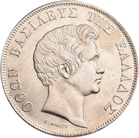 Griechenland: Otto I. 1832-1862: 5 Drachmen 1833. KM# 20, Schrötlingsfehler An Der Jahreszahl Rechts - Grèce