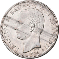 Griechenland: Georg I. 1863-1913: 5 Drachmen 1875 A + 5 Drachmen 1876 A, Davenport 117, Insg. 2 Münz - Grèce