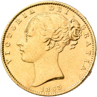 Großbritannien - Anlagegold: Victoria 1837-1901: Sovereign 1863 Young Head. KM# 736.1, Friedberg 387 - Other & Unclassified