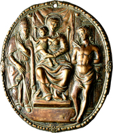 Italien: Rinascimento/Renaissance: Ovale Bronzeplakette, 16. Jhd., Unbekannter Meister,  Maria Mit D - 1861-1878 : Vittoro Emanuele II