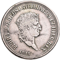 Italien: Königreich Beider Sizilien, Ferdinando I. Di Borbone 1816-1825: Piastra Da 120 Grana 1818, - 1861-1878 : Vittoro Emanuele II
