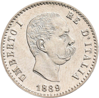 Italien: Umberto I. 1878-1900: 50 Centesimi 1889 R, Rom. KM# 26, Pagani 608. Montenegro 55. Sehr Sel - 1861-1878 : Victor Emmanuel II.