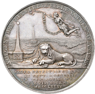 Niederlande: Silbermedaille 1785 Von Everts, Auf Den Frieden Zu Fontainebleau, Zwischen Den Niederla - 1795-1814 : Napoleonic And French Protectorate/Domination
