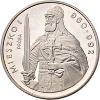 Polen: Lot 2 Münzen: 200 Zlotych 1979 Herzog Mieszko I. 960-992. Als Normalprägung KM# Y 101, Fische - Polonia