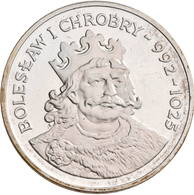 Polen: Lot 2 Münzen: 200 Zlotych 1980 König Boleslaw I. Chrobry 992-1025. Als Normalprägung KM# Y 11 - Polen