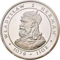 Polen: Lot 2 Münzen: 200 Zlotych 1981 König Wladyslaw I. Herman 1079-1102. Als Normalprägung KM# Y 1 - Poland
