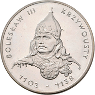 Polen: Lot 2 Münzen: 200 Zlotych 1981 König Boleslaw III. Krzywousty 1102-1138. Als Normalprägung KM - Polen