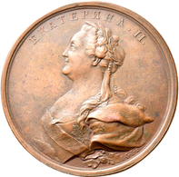 Russland: Katharina II. 1762-1796: Bronzemedaille 1770 Von J.C. Jaeger, Auf Den Transport Des Granit - Russia