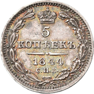 Russland: Nikolaus I. 1825-1855: 5 Kopeken 1844 St. Petersburg (СПБ-КБ). 1,09 G, Bitkin 397. Vorzügl - Russie