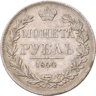 Russland: Nikolaus I. 1825-1855: Rubel 1844 MW, Warschau; 20,56 G, Davenport 283, Bitkin 418, Sehr S - Russie