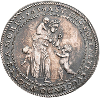 Schweiz: Zürich: Silbermedaille 1565 Von J. Stampfer, Auf Glauben Und Liebe. Mutter Mit Drei Kindern - Otros & Sin Clasificación