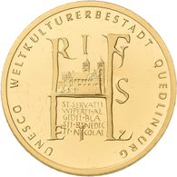 Deutschland - Anlagegold: 100 Euro 2003 Quedlinburg (D), In Originalkapsel, Ohne Etui Und Zertifikat - Alemania