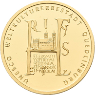 Deutschland - Anlagegold: 100 Euro 2003 Quedlinburg (J), In Originalkapsel Und Etui, Mit Zertifikat, - Germany