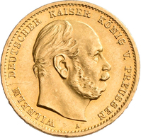 Preußen: Wilhelm I. 1861-1888: 10 Mark 1872 A, Jaeger 242. 3,98 G, 900/1000 Gold. Vorzüglich. - Goldmünzen