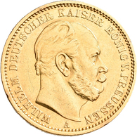 Preußen: Wilhelm I. 1861-1888: 20 Mark 1878 A, Jaeger 246. 7,93 G, 900/1000 Gold. Randfehler, Sehr S - Goldmünzen