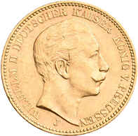 Preußen: Wilhelm II. 1888-1918: 20 Mark 1912 J, Jaeger 252. 7,97 G, 900/1000 Gold. Kleine Randfehler - Monedas En Oro