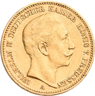 Preußen: Wilhelm II. 1888-1918: Lot 3 Goldmünzen Zu 20 Mark Aus Den Jahren 1895, 1900 Und 1906. Jaeg - Gouden Munten