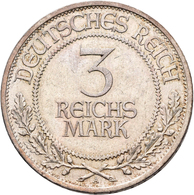 Weimarer Republik: Lot 4 Münzen Zu 3 Reichsmark: 1926 A, Lübeck, Jaeger 323; 1927 A, Nordhausen, Jae - Other & Unclassified