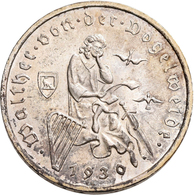 Weimarer Republik: 3 Reichsmark 1930 E, Walther Von Der Vogelweide, Jaeger 344, Patina, Sonst Vorzüg - Altri & Non Classificati