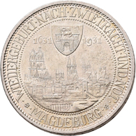 Weimarer Republik: 3 Reichsmark 1931 A, Magdeburg, Jaeger 347, Kratzer, Sehr Schön. - Autres & Non Classés