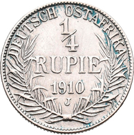 Deutsch-Ostafrika: Wilhelm II. 1888-1918: 1 Rupie 1904 A, Jaeger 722. Dazu Noch ½ Rupie 1910 J, Jaeg - Africa Orientale Tedesca
