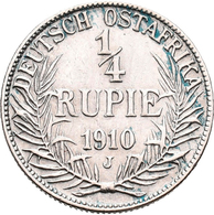 Deutsch-Ostafrika: Wilhelm II. 1888-1918: 1 Rupie 1904 A, Jaeger 722. Dazu Noch ½ Rupie 1910 J, Jaeg - Afrique Orientale Allemande