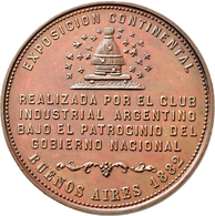 Medaillen Alle Welt: Argentinien: Bronzemedaille 1882 Von R. Grande. Preismedaille Der Kontinental-A - Sin Clasificación