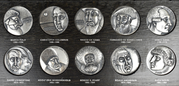 Medaillen Alle Welt: Finnland: Silber-Medaillenserie 1973, Von Kauko Räsänen, "Zehn Weltentdeckungsr - Ohne Zuordnung
