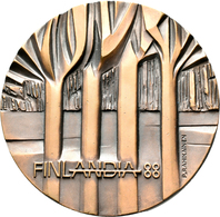 Medaillen Alle Welt: Finnland: Lot 3 Medaillen; 2 X Zweiteilige Bronzemedaille 1988 Von Kauko Räsäne - Unclassified