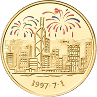 Medaillen Alle Welt: Hong Kong 1997 Handover Gold And Silver Proof Commemorative Color Medal Set: Da - Non Classificati