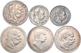 Haus Habsburg: Franz Joseph I. 1848-1916: Lot 6 Münzen: 2 X 1 Florin/Forint 1881+1884; Dazu 4 X 5 Kr - Other - Europe