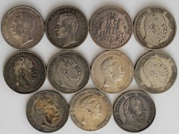 Umlaufmünzen 2 Mark Bis 5 Mark: Lot 11 X 5 Mark Kaiserreich, Von Baden, über Preußen Bis Württemberg - Taler & Doppeltaler