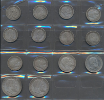 Württemberg: Kleines Lot 14 Münzen: 10 X 2 Mark, 2 X 3 Mark, 2 X 5 Mark. - Taler En Doppeltaler