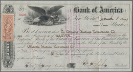 Alte Aktien / Wertpapiere: USA, New York. Bank Of America Aktie Nr. 5536 Vom 08.12.1870 über 11 Stüc - Other & Unclassified
