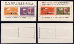 COLOMBIA - 1959 - Foglietti 40 Anni Servizio Postale Aereo (block 16/17) - Gomma Integra (30) - Autres & Non Classés