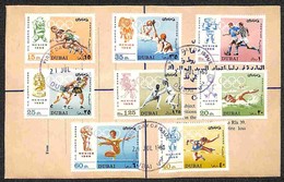 DUBAI - 1968 - Olimpiadi Messico (315/322) - Serie Completa Su Busta Raccomandata Con Annulli FDC - Other & Unclassified