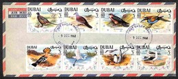 DUBAI - 1968 - Uccelli (327/334) - Erie Completa Su Aerogramma Con Annulli FDC - Autres & Non Classés