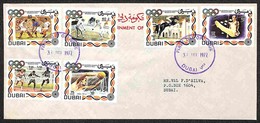 DUBAI - 1972 - Olimpiadi Monaco (410/415) - Serie Completa Su Busta Con Annulli FDC - Altri & Non Classificati
